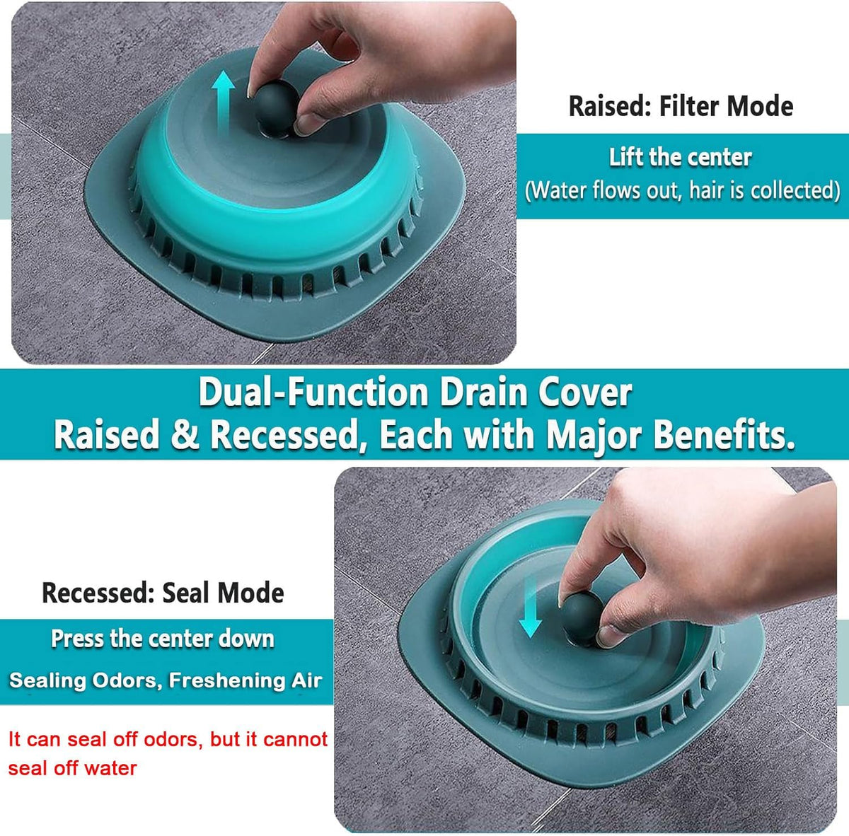 Silicone Drain Cover & Protector, 2 Pack Hair Catcher with Suction Cups