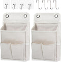 Hanging Basket for Organizing, Wall Organizer with Pockets and Over The Door Organizer，Can for Home, Closet, Office and Camper (2 White)