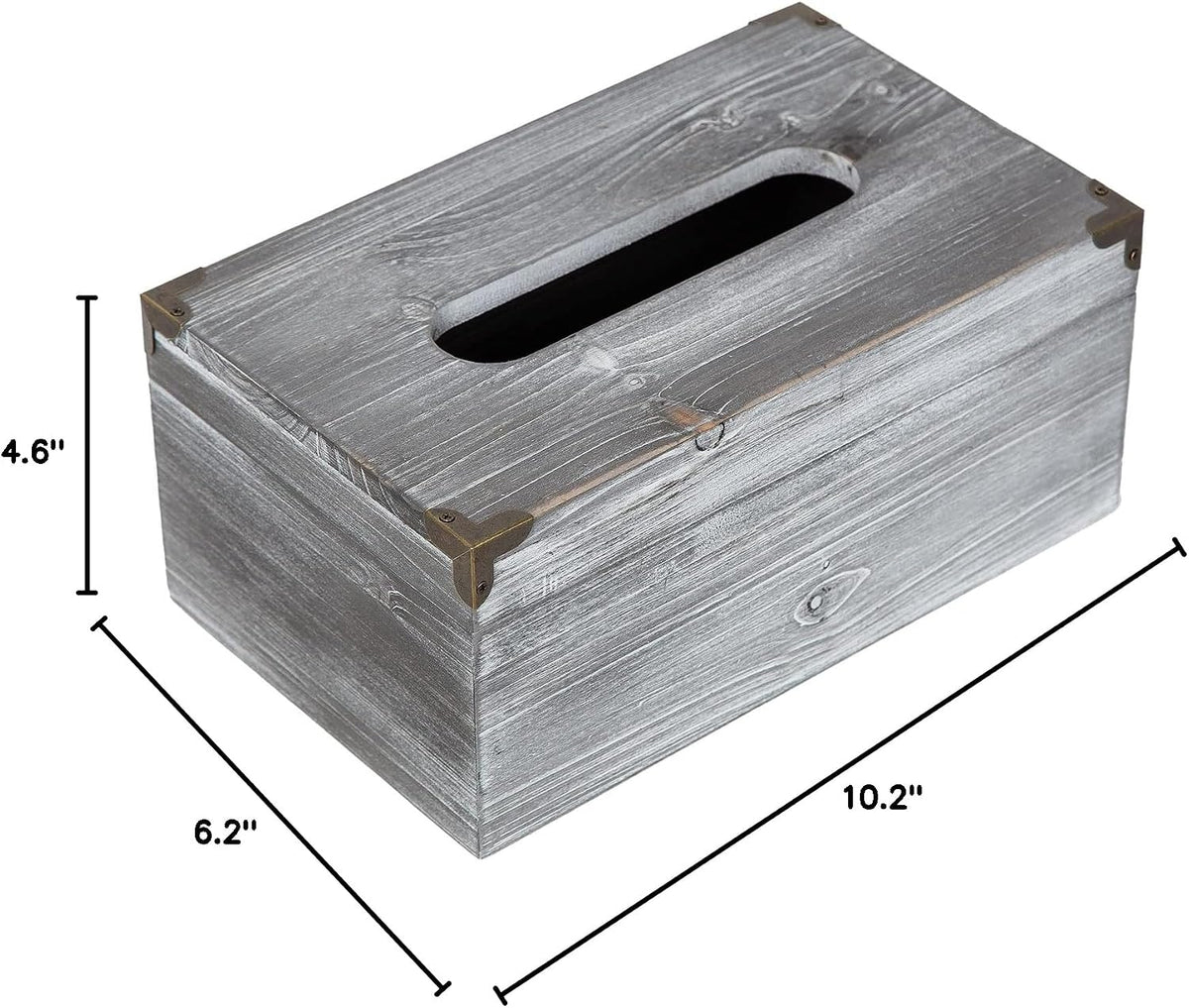 Distressed Wooden Rustic Tissue Box Holder Tissue Box Cover Napkin Dispenser for Bathroom Living Room Dining Room Bedroom Toilet (Grey White)