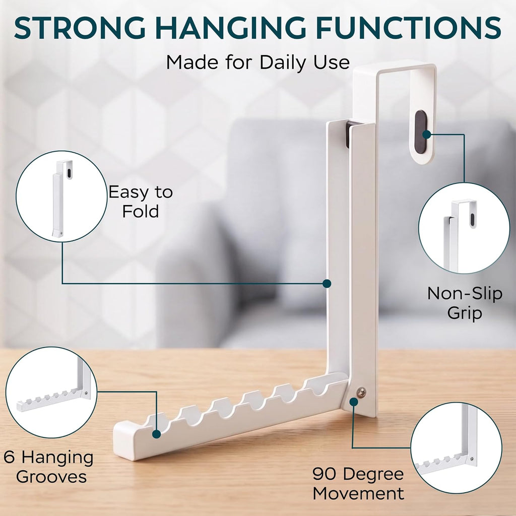 Over The Door Clothes Drying Rack with Folding Arm