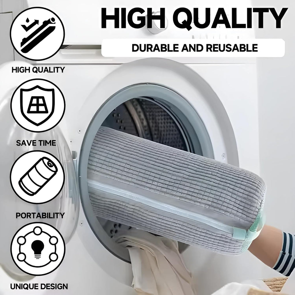 2PCS Shoe Washing Machine Bag, Reusable Shoe Cleaning Laundry Bag for Sneakers, Fits All Types & Sizes (Grey)