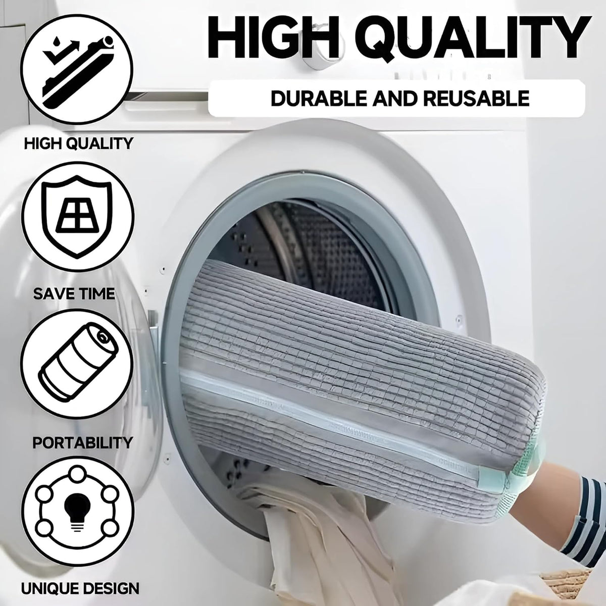 2PCS Shoe Washing Machine Bag, Reusable Shoe Cleaning Laundry Bag for Sneakers, Fits All Types & Sizes (Grey)