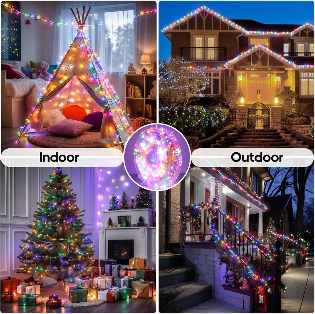 600 LED Christmas Lights, 246FT Outdoor Waterproof String Lights with Remote, Timer & Memory Function & 8 Modes, Twinkle Lights Plug in for Christmas Tree, Patio, Outside. Multicolor
