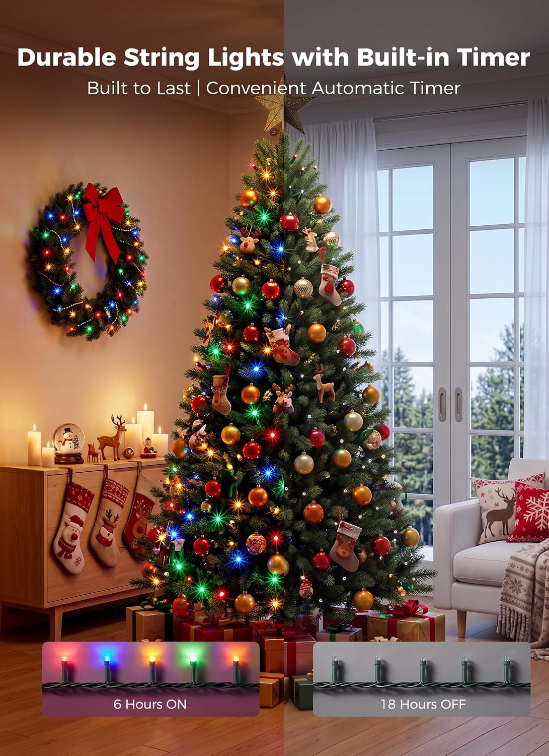 330FT 1000LED Christmas Lights Outdoor, Remote & Timer, Dimmable Multicolor