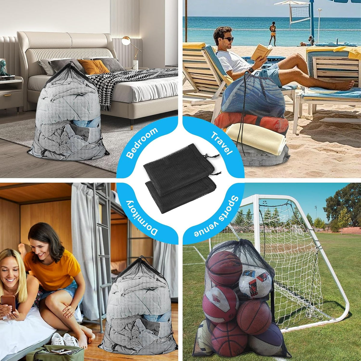 Large Mesh Laundry Bags: 2 Pack 24" x 36" Heavy Duty