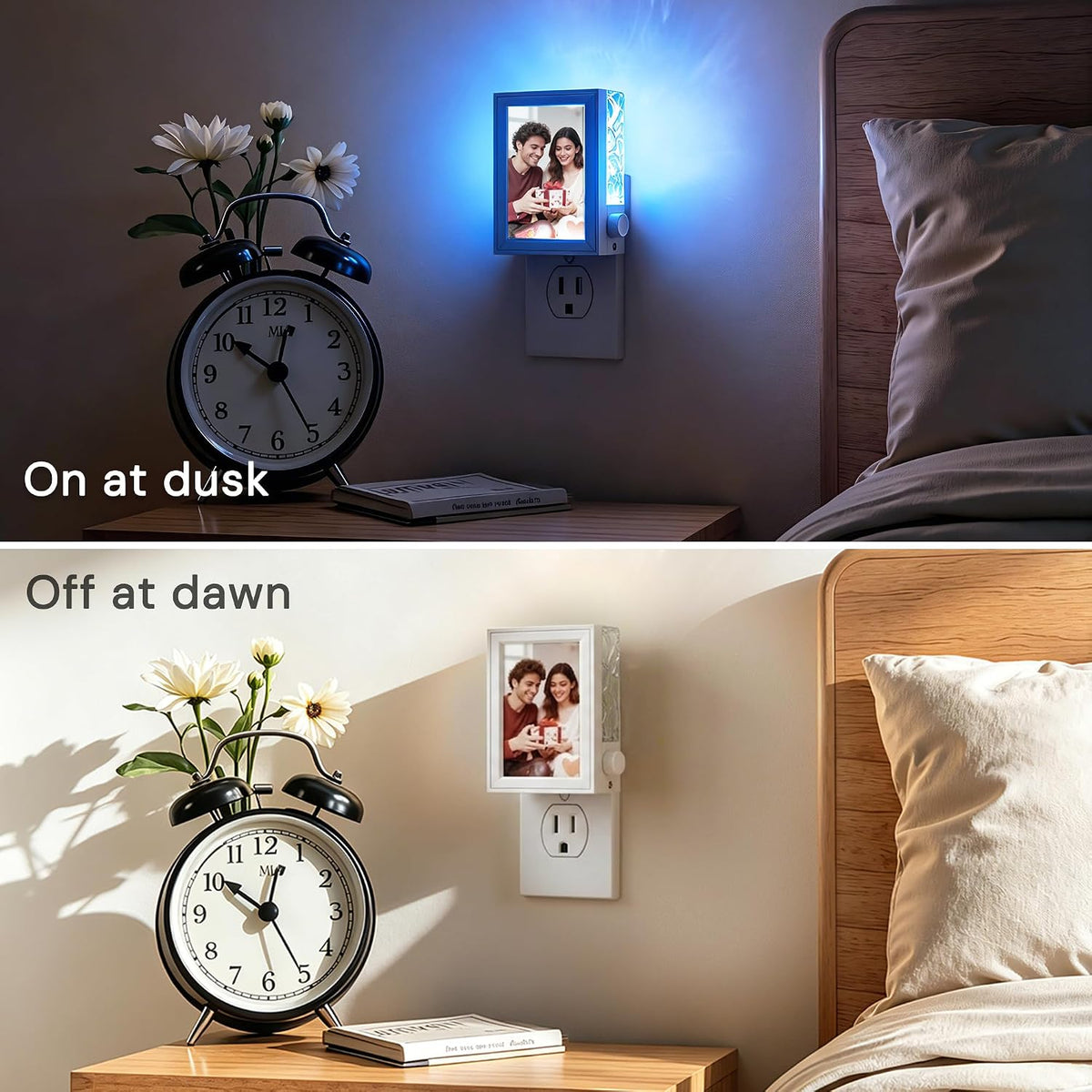 L LOHAS LED Night Light,Backlit Plug in Night Light with Picture Frames