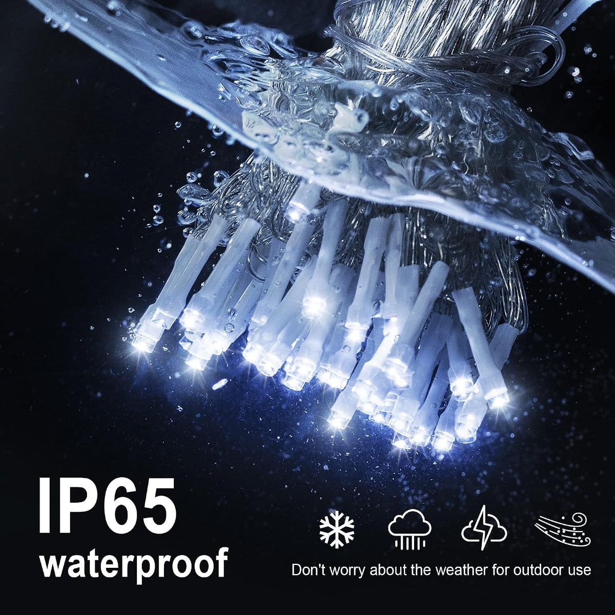 Hopolon 100 LED White Christmas String Lights, 33 FT Extendable