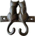 Rustic Cat-Shaped Decorative Wall Hook Rack Hangers for Hanging Clothes, Coats, Towels, Keys, and Hats, 1 Pack Antique Cast Iron Mounted Wall Hooks