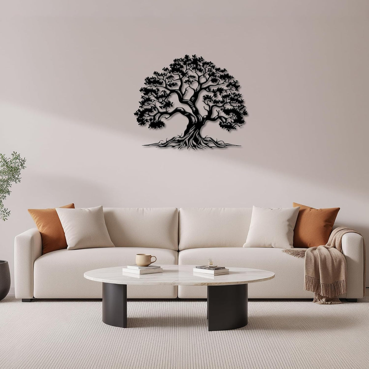 Xedatric Tree of Life Metal Wall Art Matte Black 23.6"x19.7"