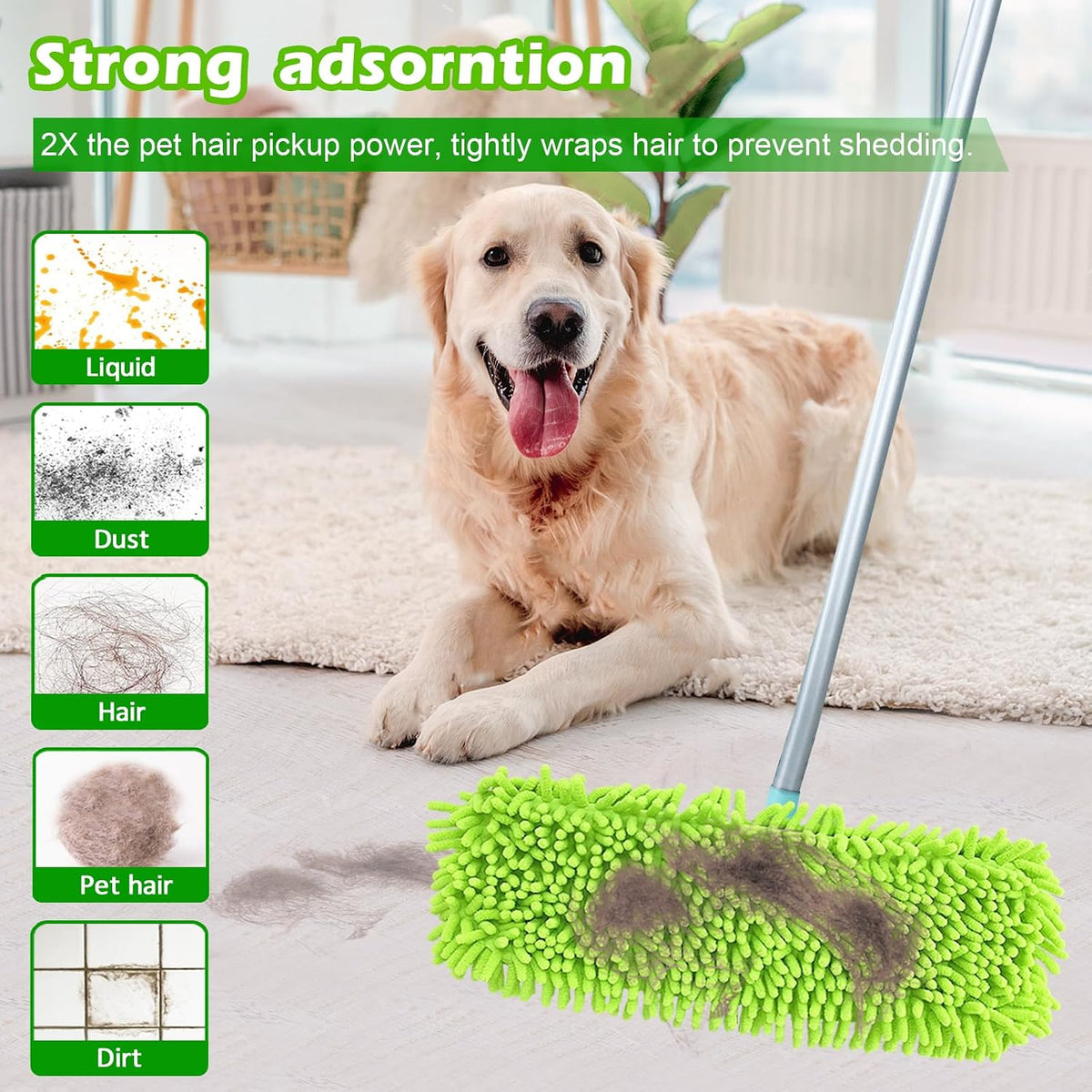 4PCS 13''~16'' Microfiber Dust Mop Pads Compatible with Leifheit 55210