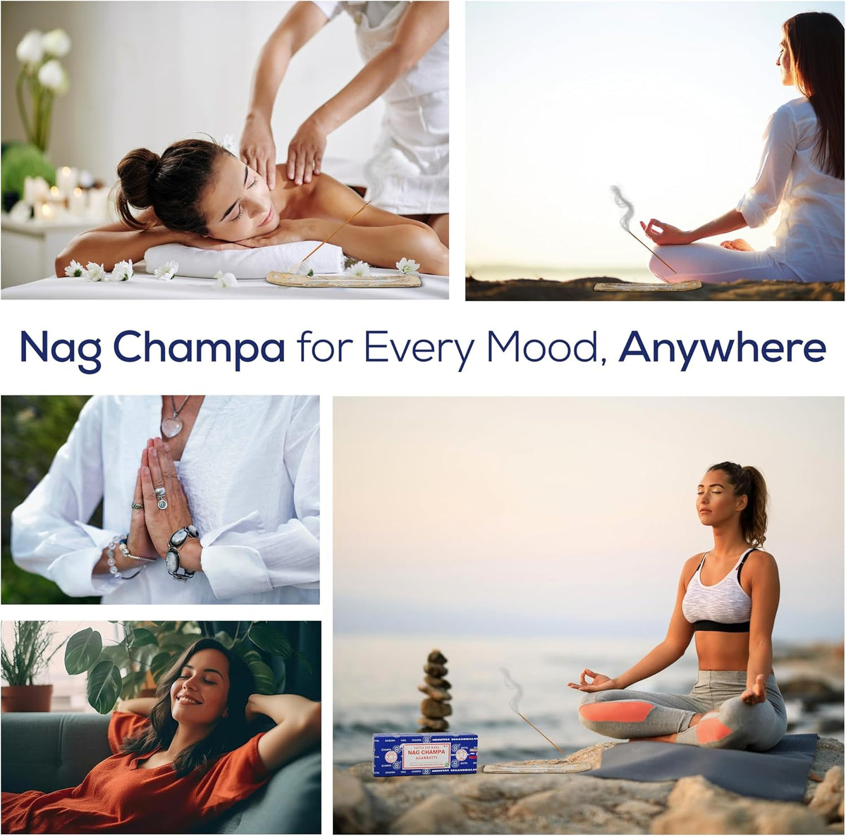 Satya Nag Champa Incense Sticks Bangalore- 250gm Bundle Natural Hand Rolled Non-Toxic Nagchampa BNG Insense Set with Raajsee Insence Stick Holder for Meditation, Yoga, Aromatherapy & Joss Sticks