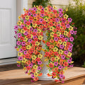 Artificial Hanging Flowers for Outdoors, 6PCS Faux Silk Artificial Flowers for Outdoors, UV Resistant Fake Flowers, No Fade Trailing Greenery, Decor for Home Porch Patio Balcony Garden Yard