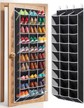 30-60 Pair Over Door Shoe Organizer, 26" Extra Wide Shoe Storage Rack(Blk)