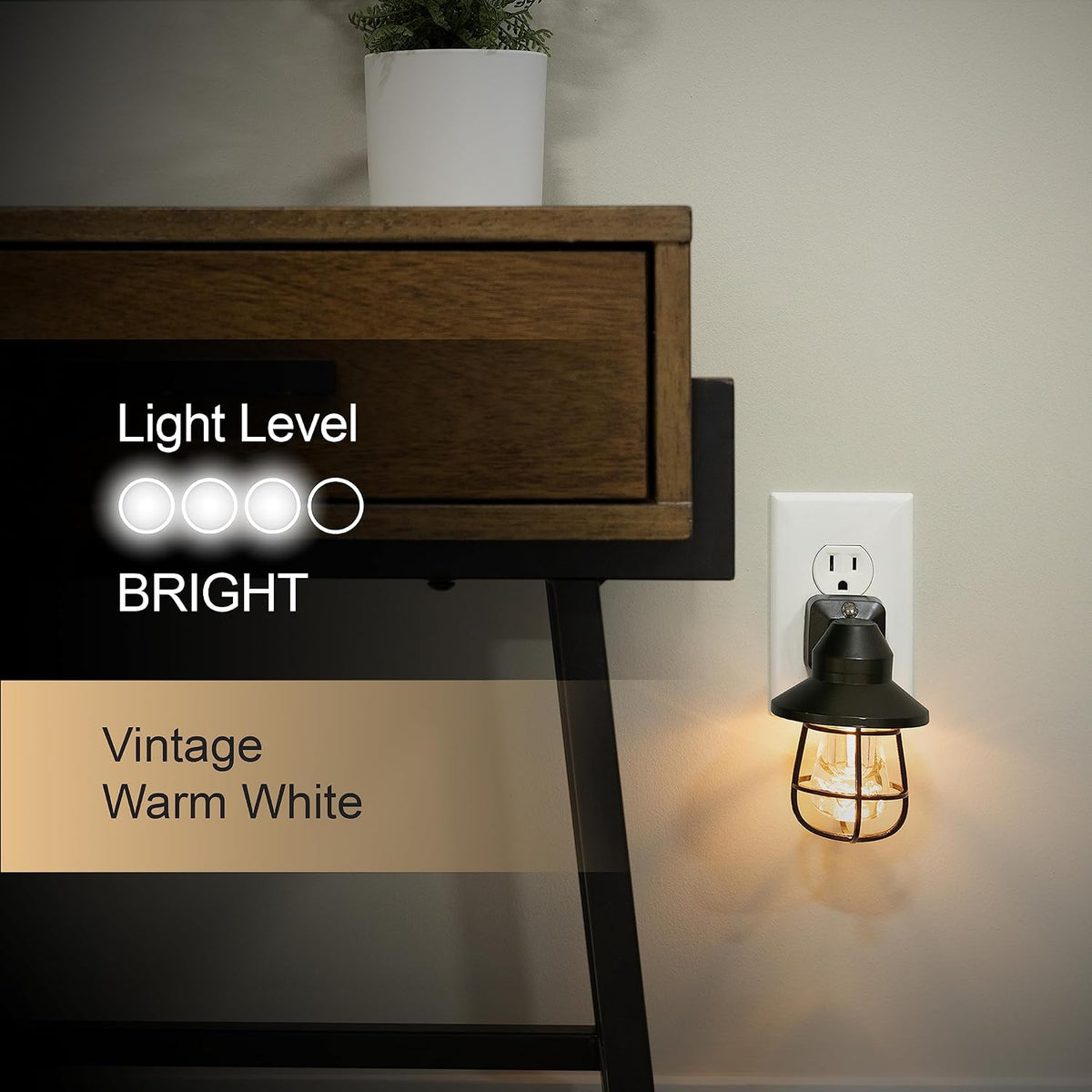 GE Vintage Night Lights Plug Into Wall, Auto Dusk to Dawn Sensor