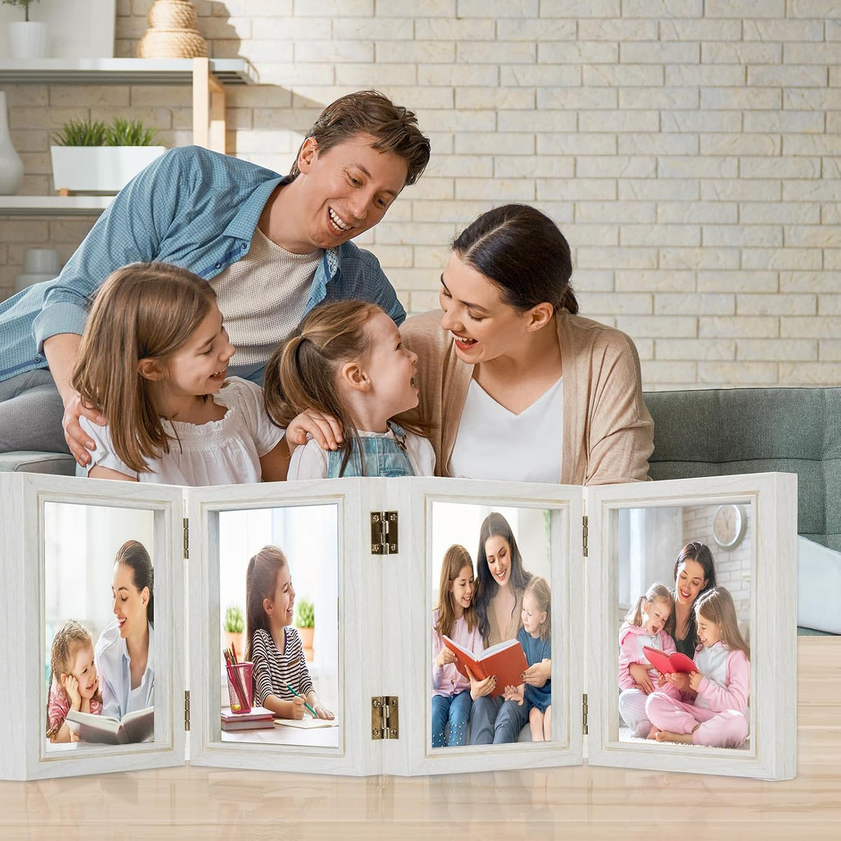 5x7 Back To School Picture Frame 4 Hinged Photo Frame with 4 Openings