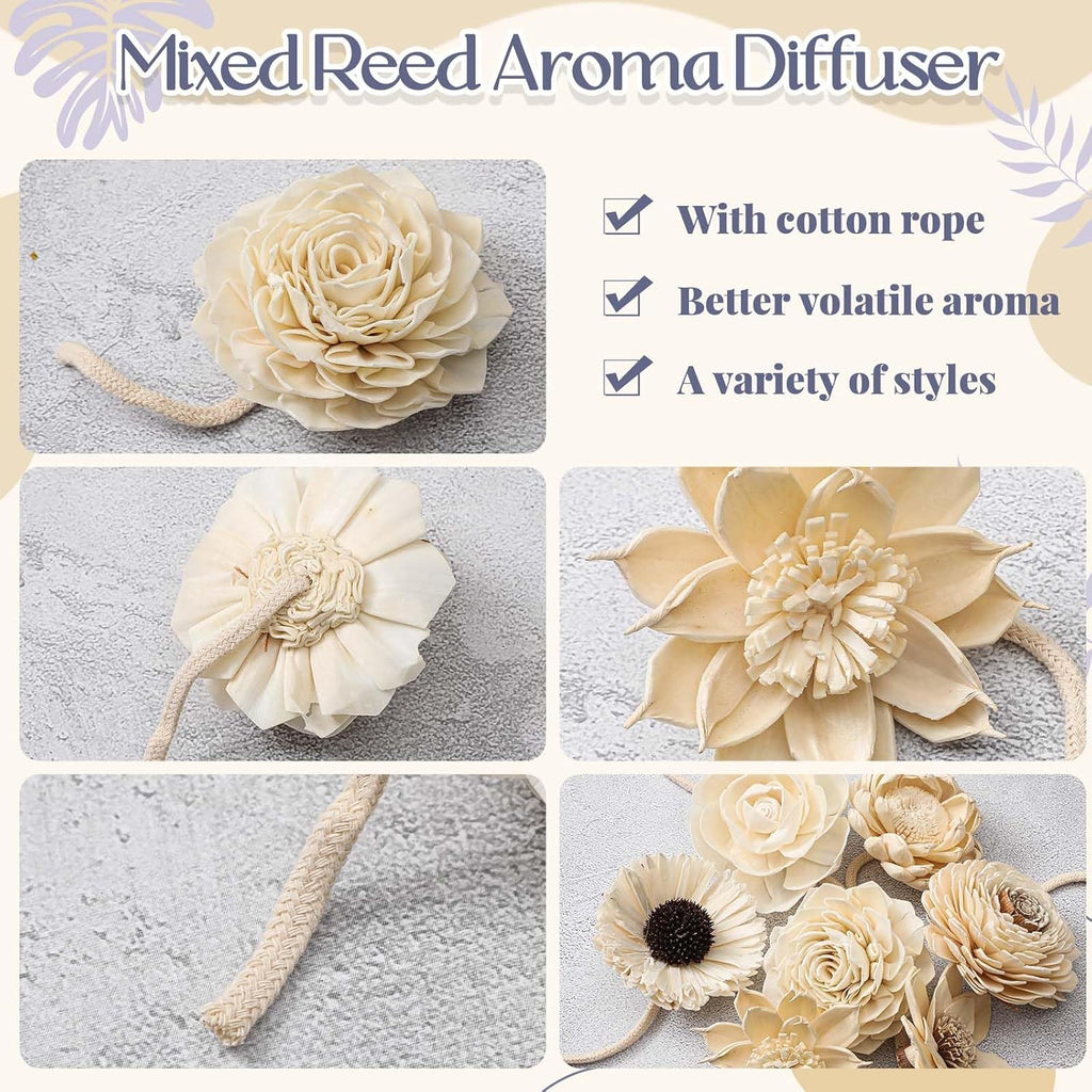 Waydress 15 Pcs Flower Diffuser, 3.15-3.35 Inches, Rope Flowers