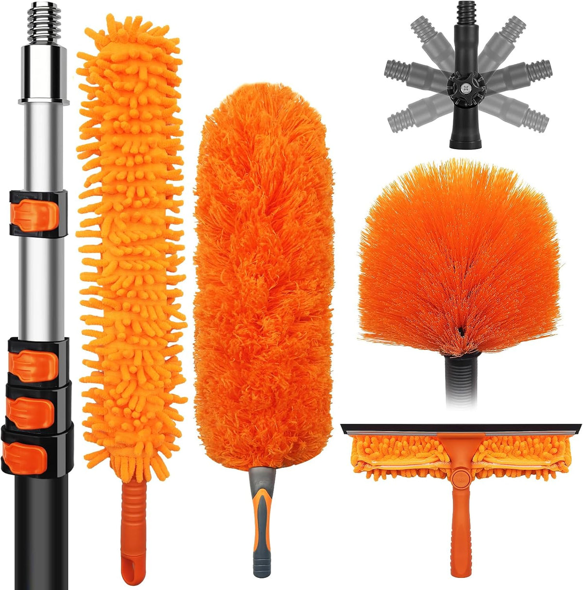 20 Foot High Dusters for Cleaning with 3-12 Foot Heavy Duty Extension Pole