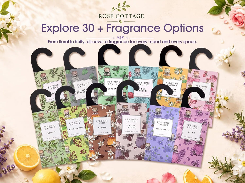 Large 12 Packs White Gardenia Hanging Scented Sachets Long-Lasting Closet Deodorizer Air Freshener Fabric Refresher Odor Eliminator for Drawer Home Fragrance Gift Set