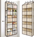 White Over Door Organizer with 10 Large Front Pockets and 6 Side Mesh Pockets, Double-Row Hanging Door Storage for Closet, Bathroom, Nursery, Bedroom, Dorm, Toys, Toiletries, Baby Essentials