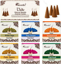 ARO VATIKA Vedic Incense Cones Variety Pack of 6 (Nag Champa, Palo Santo, Rose, White Sage, Sandalwood & Patchouli), Natural Non-Toxic Dhoop Cones for Meditation, Yoga, Relaxation & Home Fragrance