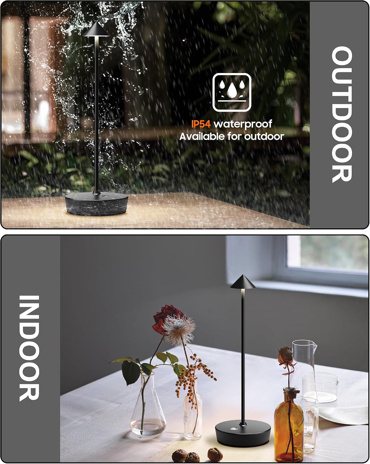 LED Cordless Table Lights Rechargeable 6000mAh Battery Outdoor Desk Lamp