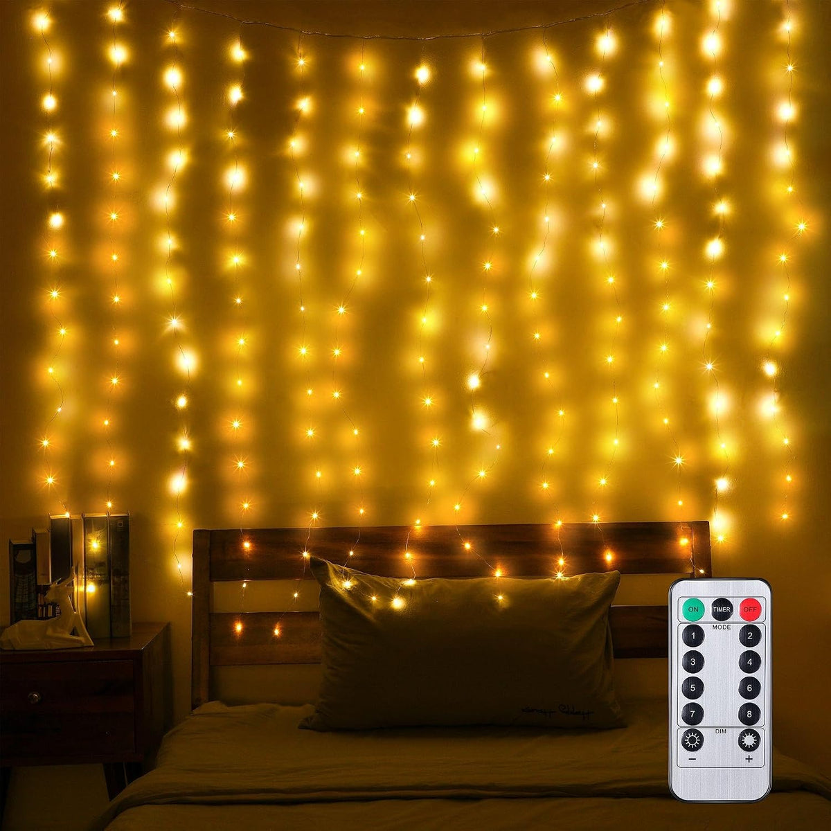 3 Pack 195 LED Curtain Tapestry Lights, 6.5 x 5 ft Backdrop String Lights