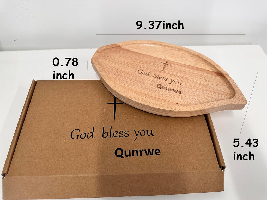 Prayer Bowl,Leaf-shape Wooden Blessing Bowl for Devotions Spiritual Growth