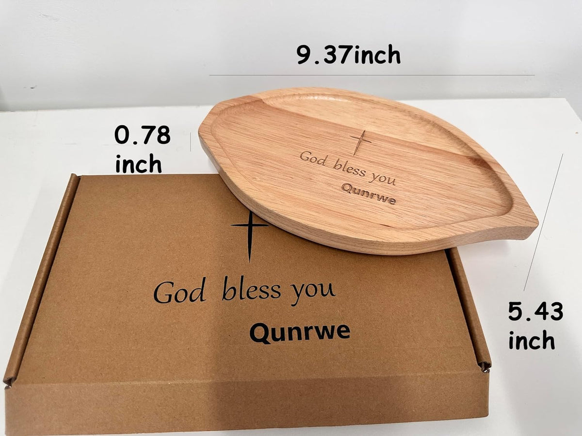 Prayer Bowl,Leaf-shape Wooden Blessing Bowl for Devotions Spiritual Growth