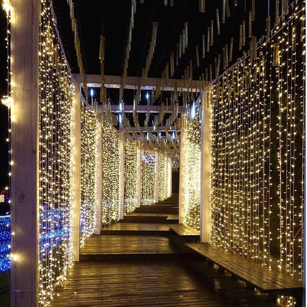 Geanmoki 306 LED Window Curtain String Light Wedding Party Home Garden Bedroom Outdoor Indoor Wall Decorations