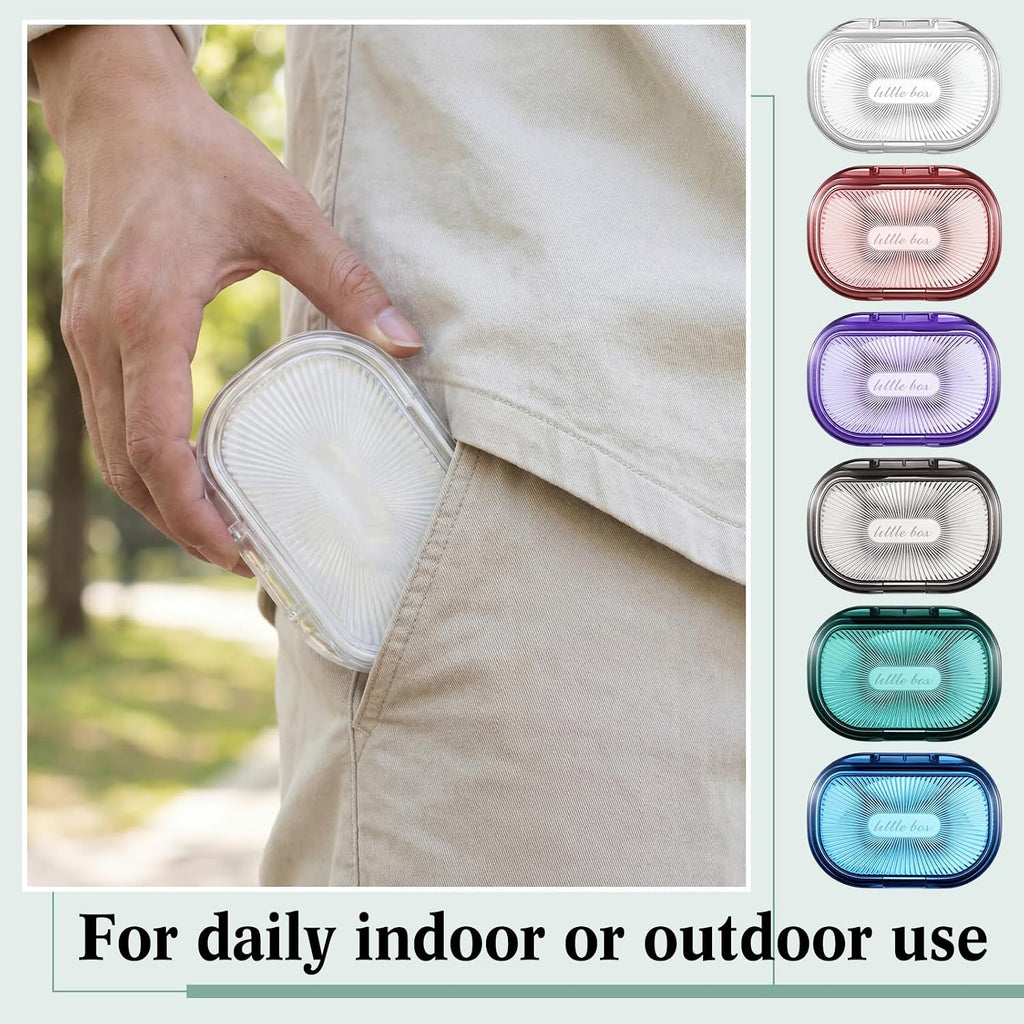 Kigley 6 Pcs Travel Swab Container with Lid,6 Colors, 3.9 X 2.76 Inch