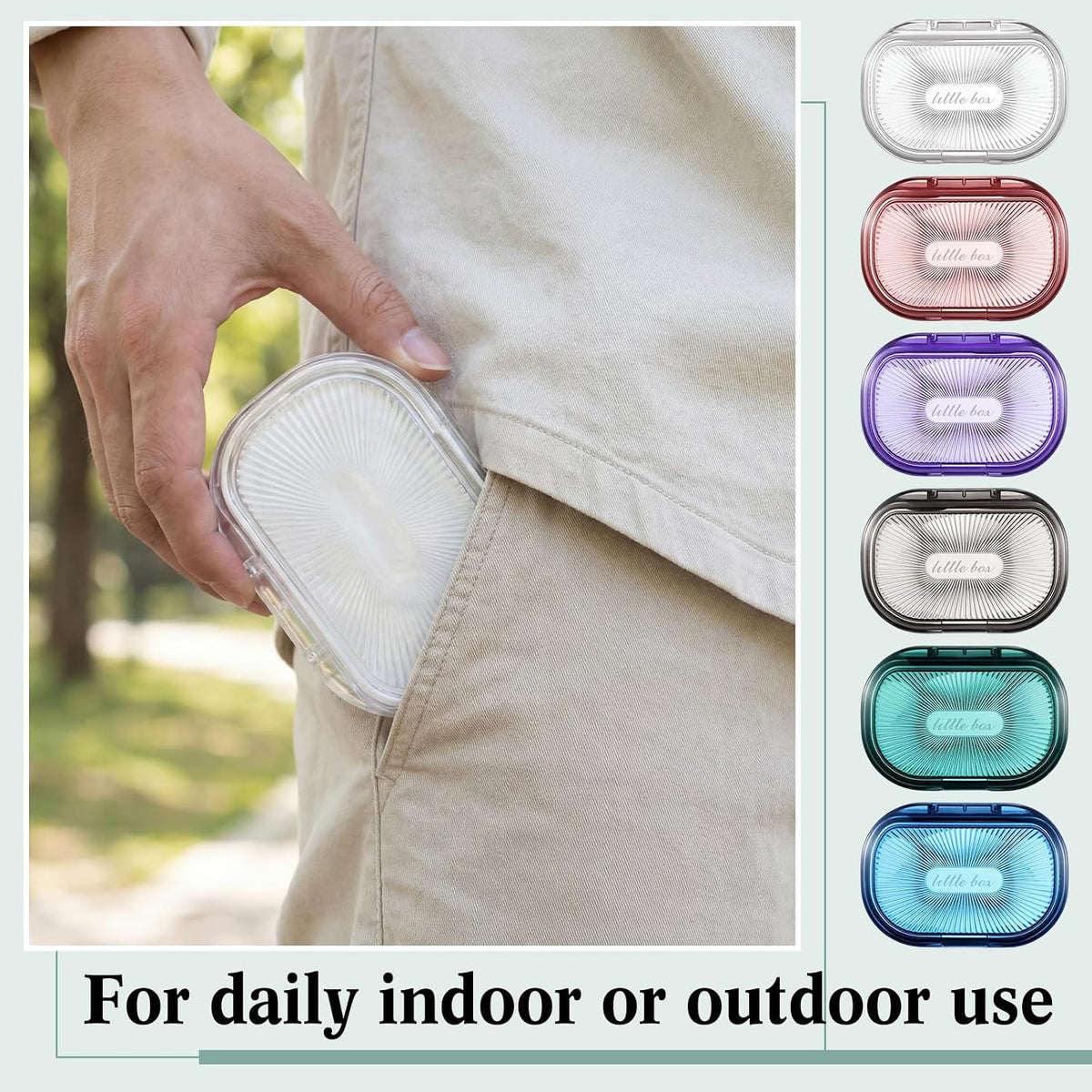 Kigley 6 Pcs Travel Swab Container with Lid,6 Colors, 3.9 X 2.76 Inch