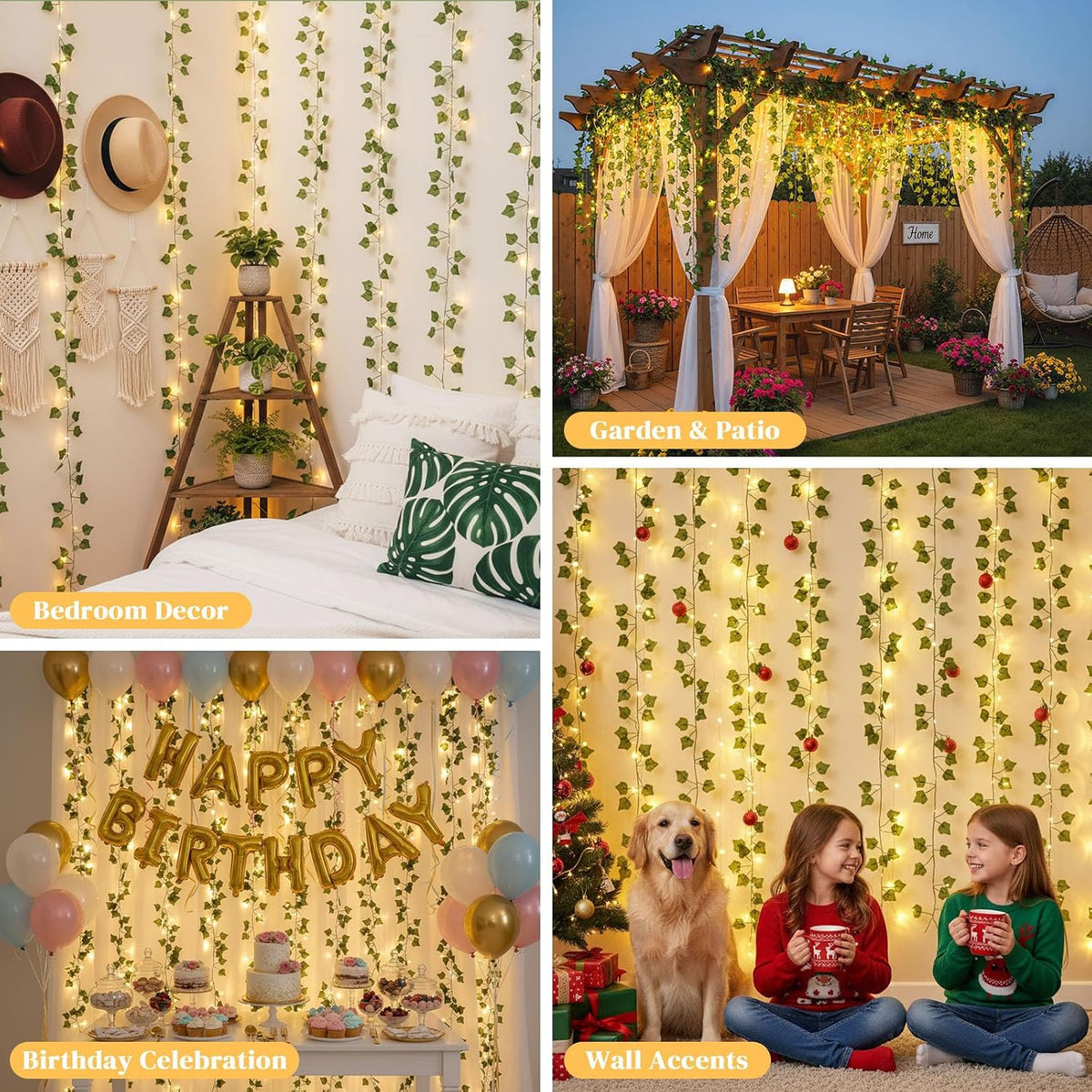 DomeStar Vine Lights, 300 LED Vines with Fairy Lights with Remote, Ambient