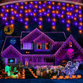 Hezbjiti 33FT 400 LED Orange Purple Halloween Lights Outdoor Decorations