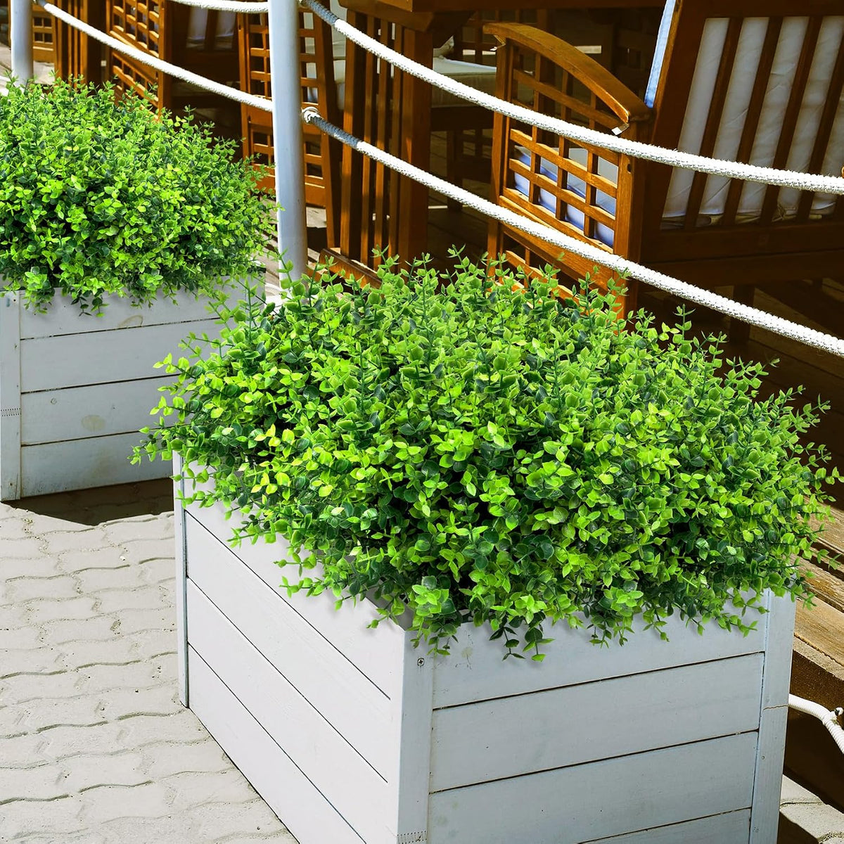 Bassion 12 Pcs Greenery Stems Fake Artificial Eucalyptus Plants Outdoors