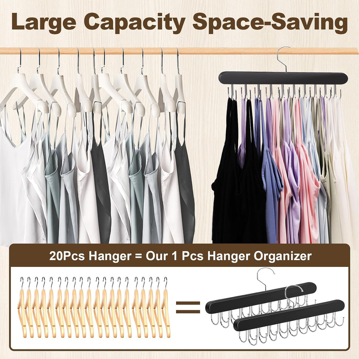 2 PCS Tank Top Hanger, Bra Hanger for Closet Organizer Space Saving