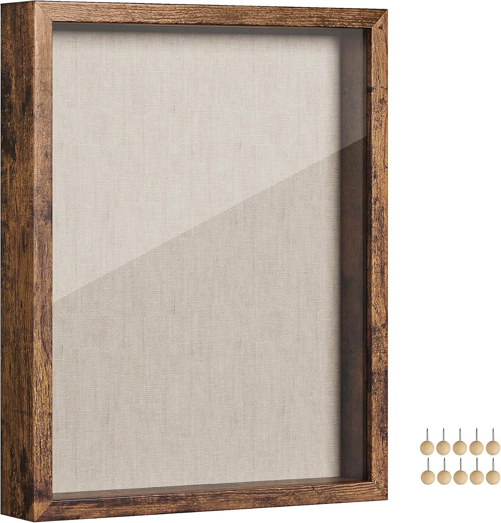 SONGMICS 11x14 Shadow Box Frame, with Top Slot and Glass Front