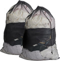 2 Pack Mesh Laundry Bags,24 x 35 Inches Heavy Duty Drawstring Dirty Clothes Bag for Camp,College,Dorm,Travel,Family,Apartment Dwellers,RV & Cruise Essentials(Black)