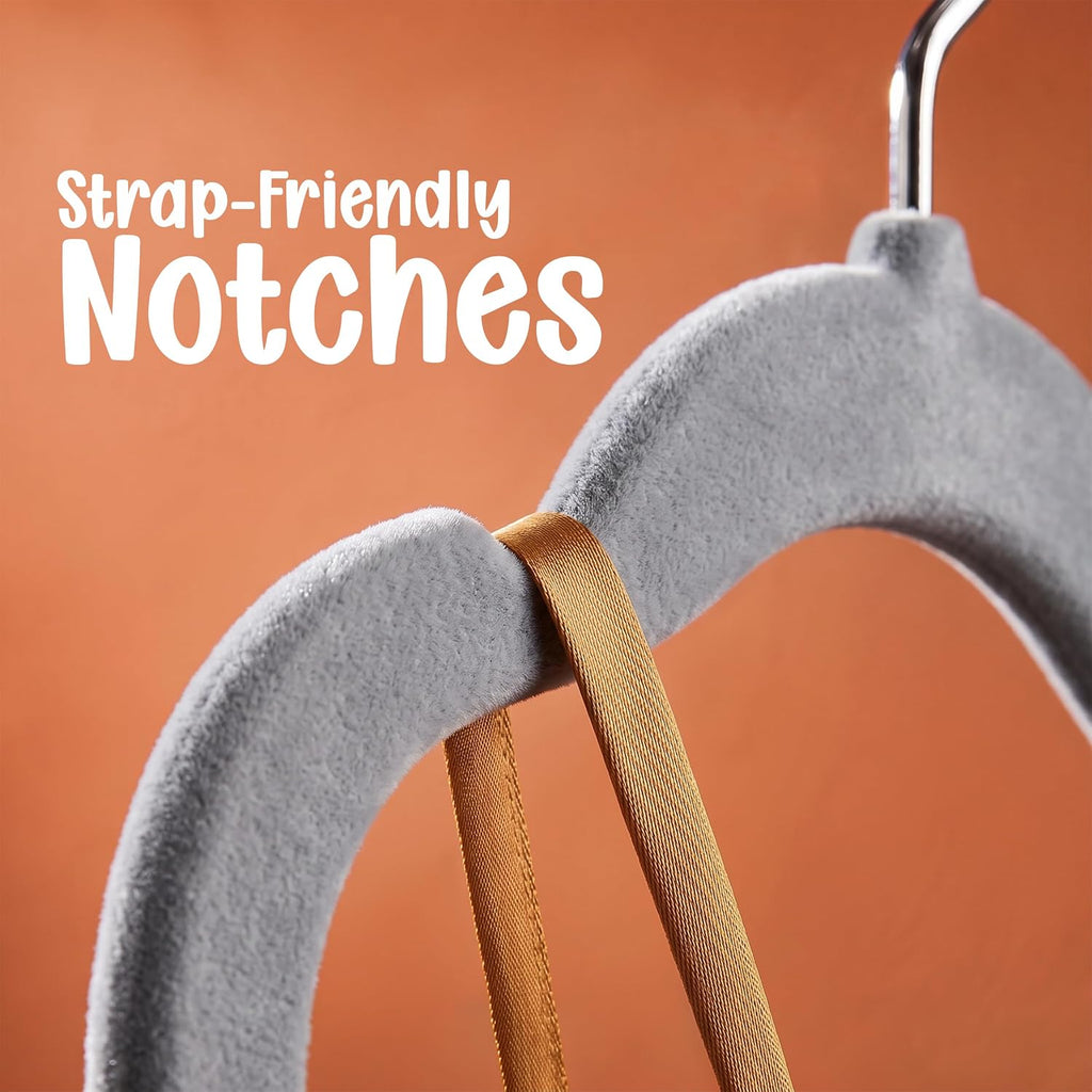 Utopia Home Kids Velvet Hanger 20 Pack – 11" Premium Baby Hangers - Grey