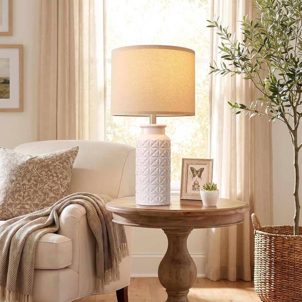 Innqoo 22.6" Dimmable Table Lamps Set of 2 with Remote, Lamps for Bedroom