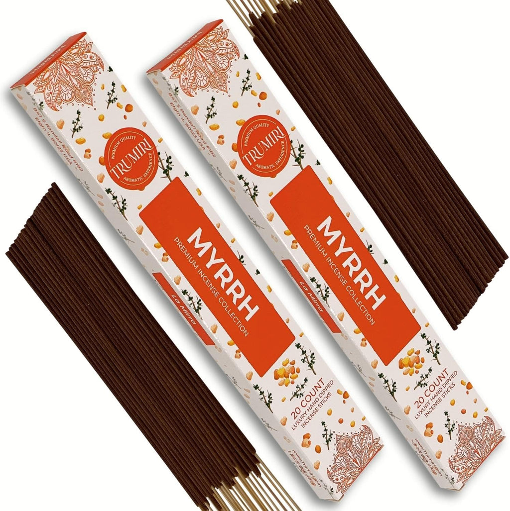 Myrrh Incense Sticks - Incienso de Mirra - Total 40 Insence-Sticks - Dual Pack of 20 Insense - Inciensos - Inscents - Natural Non Toxic Ingredients - Incents - Incence - Inscense