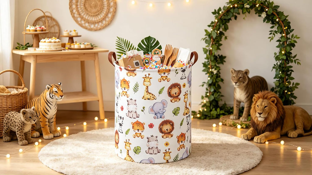 Kids Laundry Hamper,Baby Laundry Basket Animal Storage Baskets for Kids Room Decor,Nursery Hamper,Bedroom,Toy Organizer,(Cute Animal)