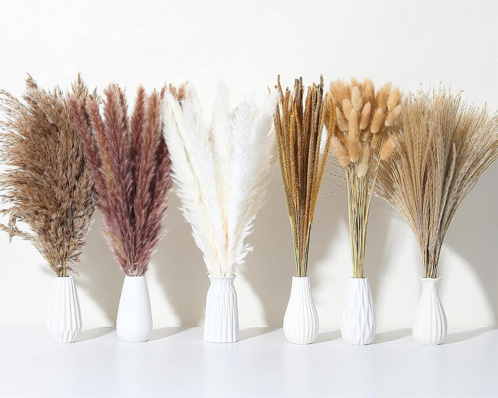 Wertuirk 135Pcs Dried Pampas Grass Boho Home Decor