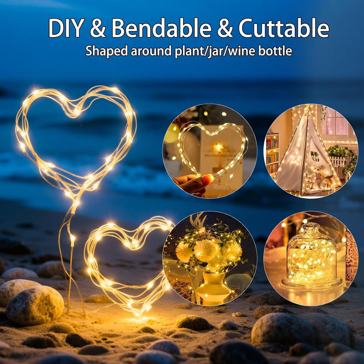 VOOKRY 32 Pcs Fairy Lights Battery Operated, 10 ft 30 LEDs String Lights