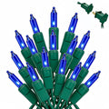 Christmas Lights 100 Count Incandescent UL Certified Connectable 21feet Blue Christmas String Lights for Tree Indoor Outdoor Xmas Wedding Christmas Decorations Valentines Day Decor Green Wire