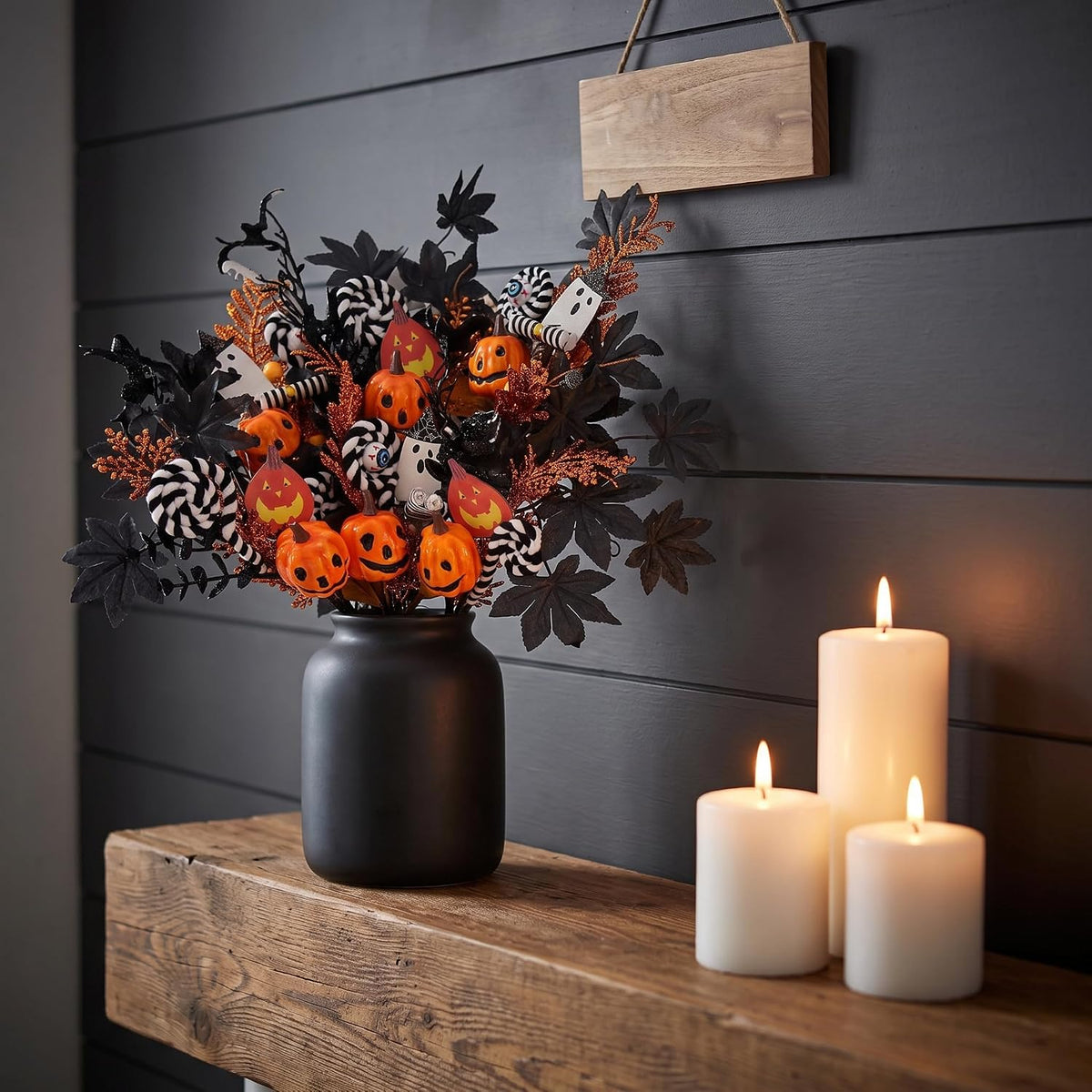 6 PCS Halloween Flowers Faux Pumpkin Floral Stems Festive Halloween Picks