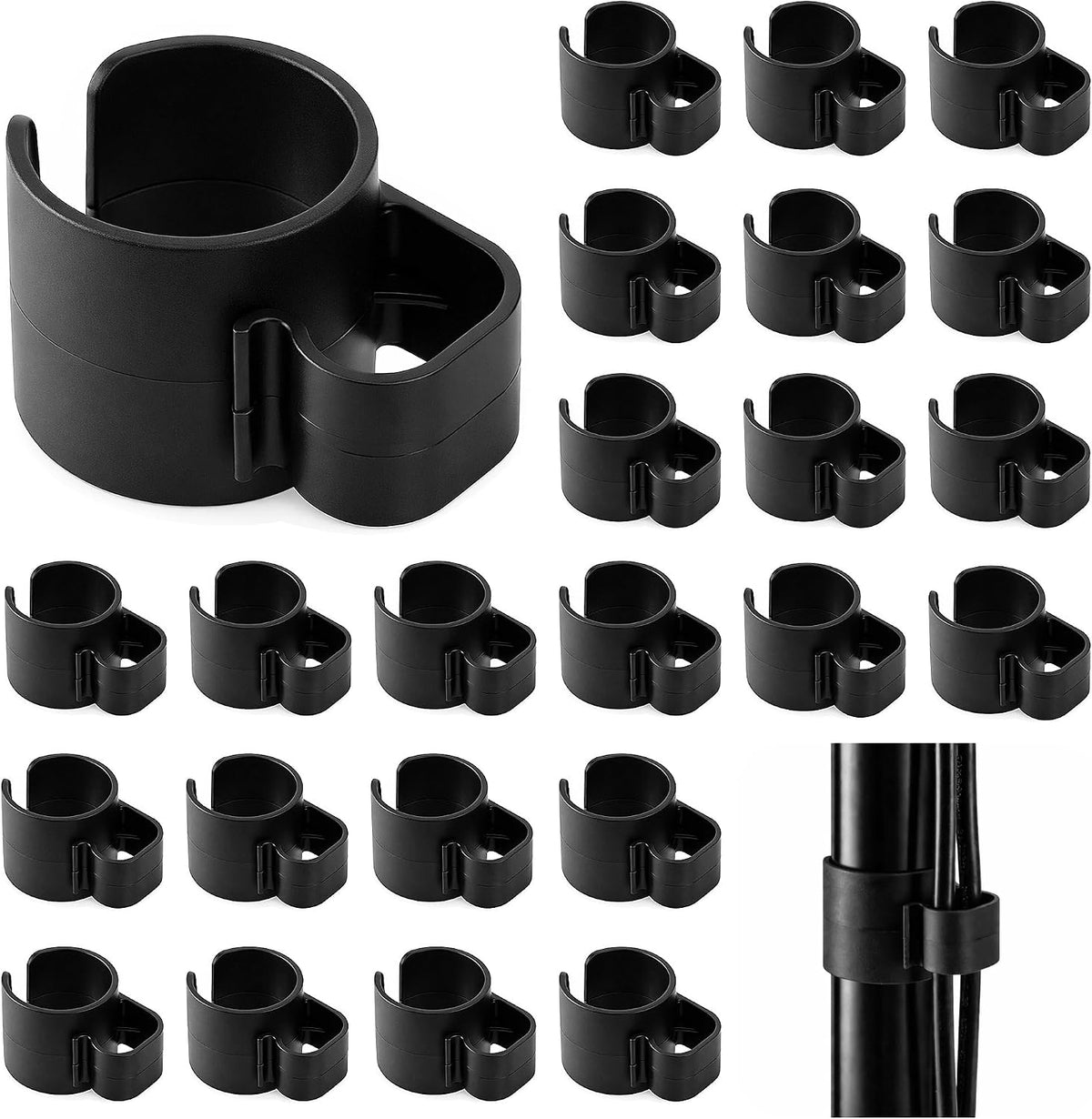 24 Pcs 35mm Speaker Pole Cable Clips, Pole Cable Management Clips
