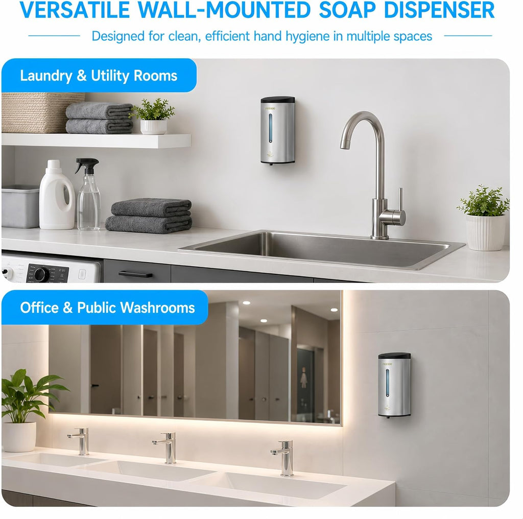 Touchless Soap Dispenser, 5-Level Output, Stainless Steel, Silver