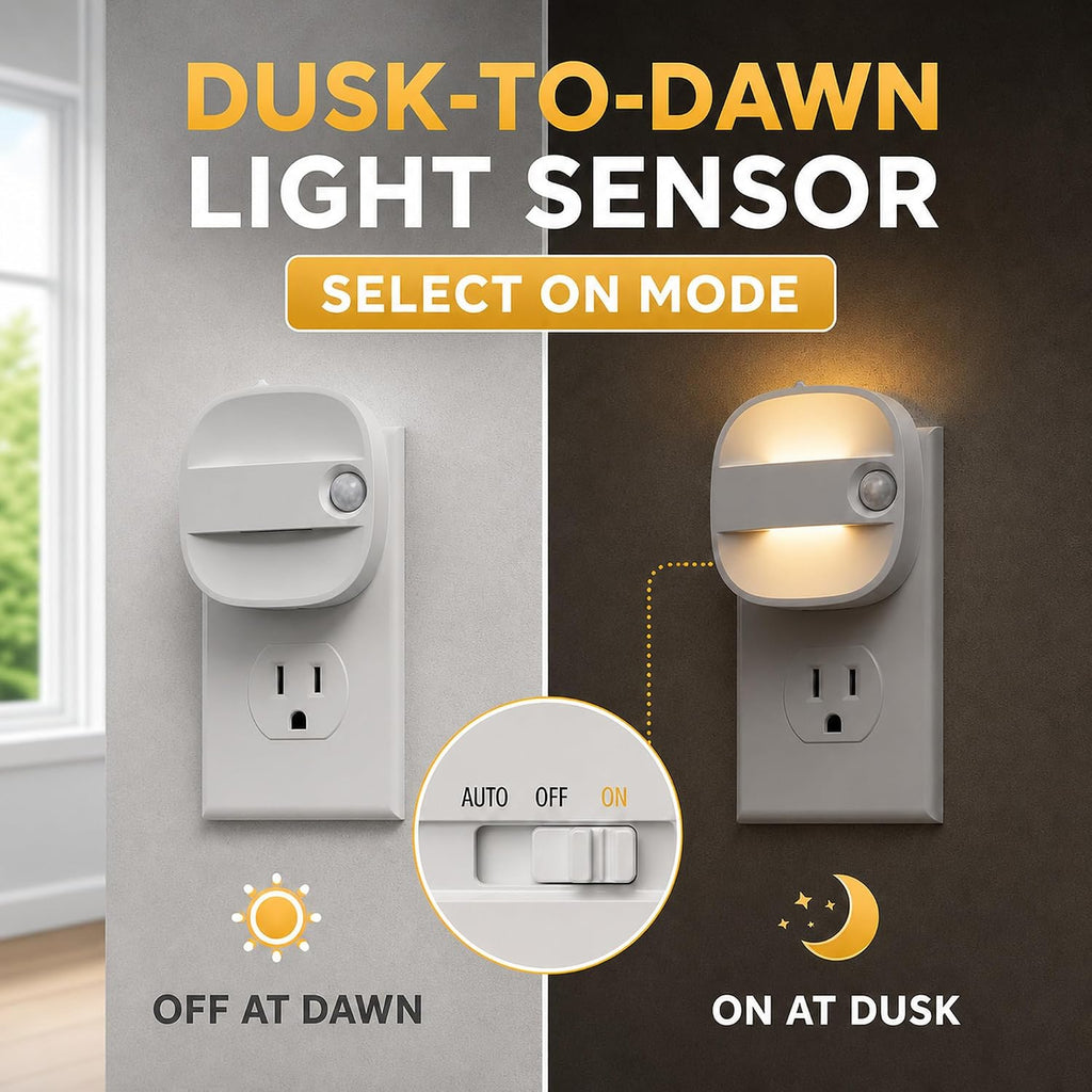 L LOHAS LED Motion Sensor Night Light, Plug in Night Light, 3CCT 2 Pack