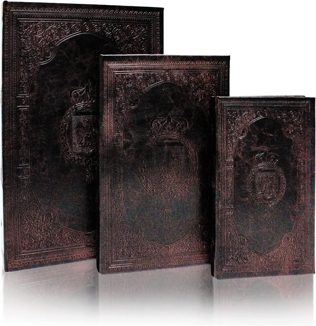Decorative Book Box Set of 3,Vintage Style Book Shaped Storage Box