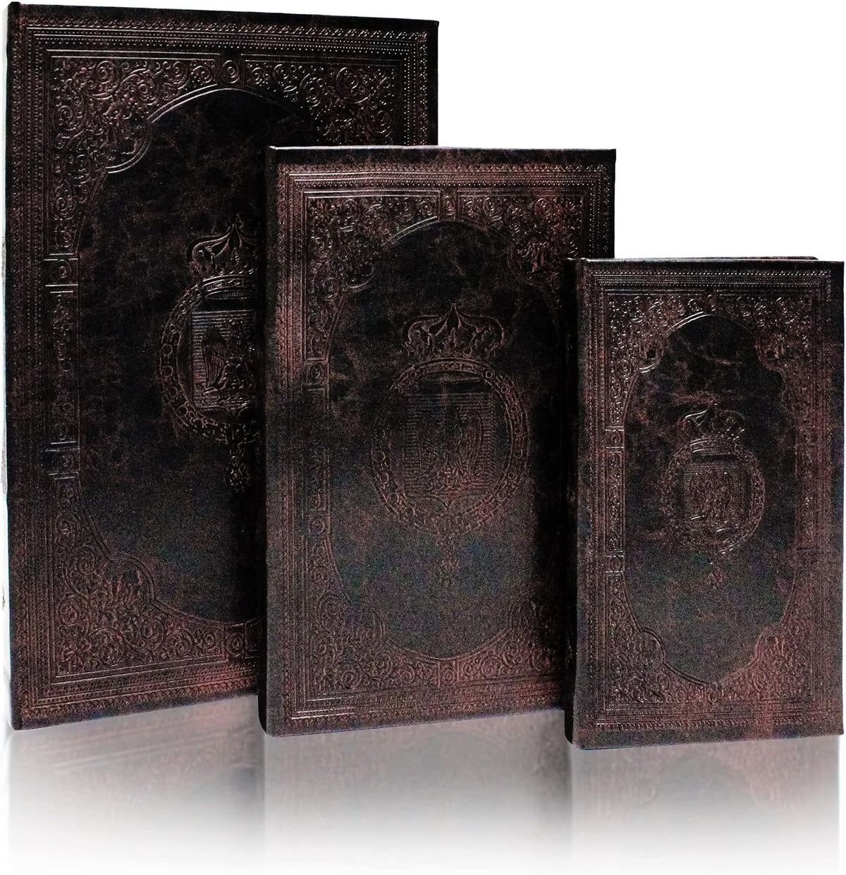 Decorative Book Box Set of 3,Vintage Style Book Shaped Storage Box